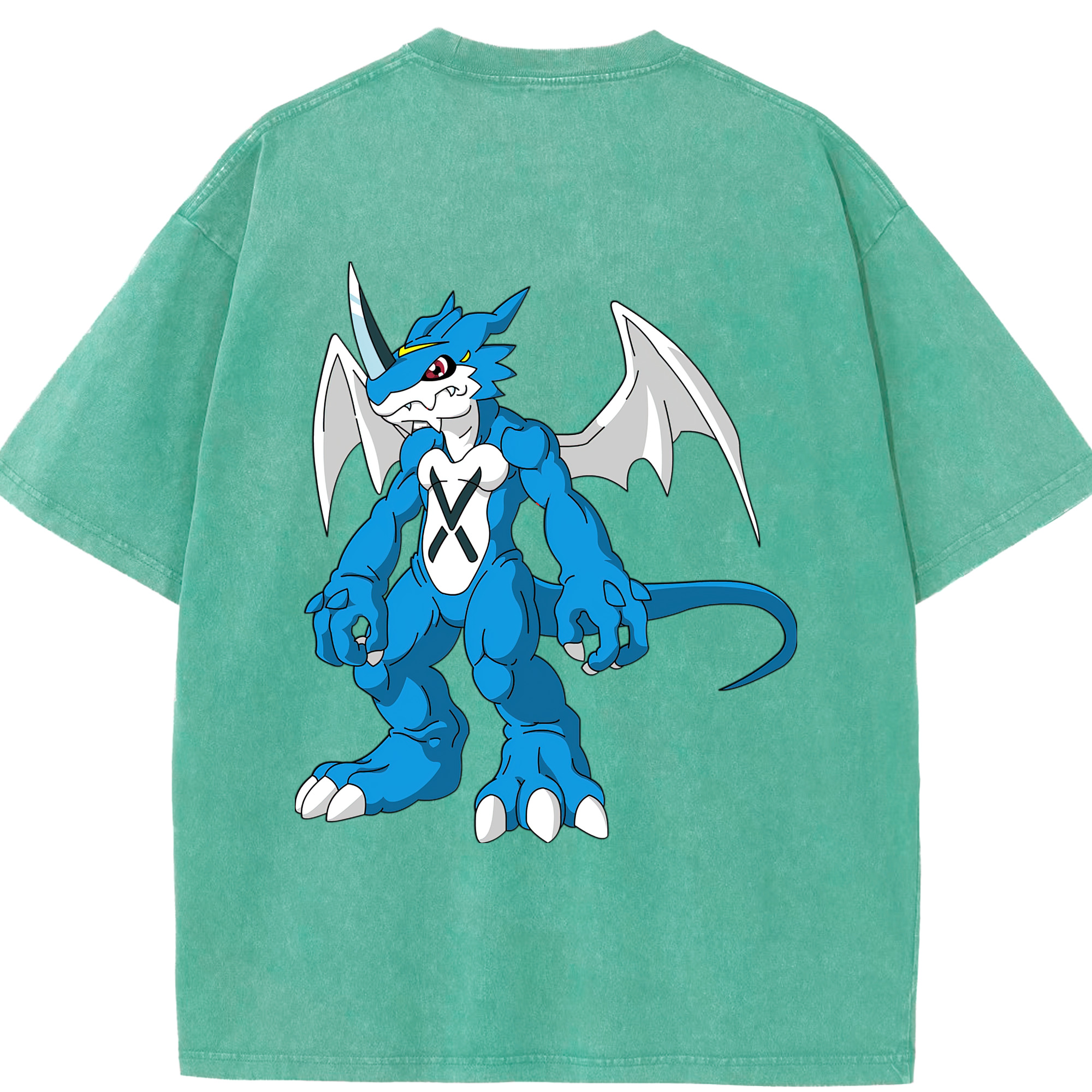 （画像用） Digimon デジタルモンスター/デジモン 綿100% ヴィンテージ風 半袖Tシャツ（背面プリント）